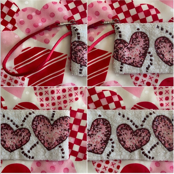 💕 Talbots & Liz Claiborne, Vintage Be My Valentine Scarf & Wristlet Bundle - Picture 12 of 16
